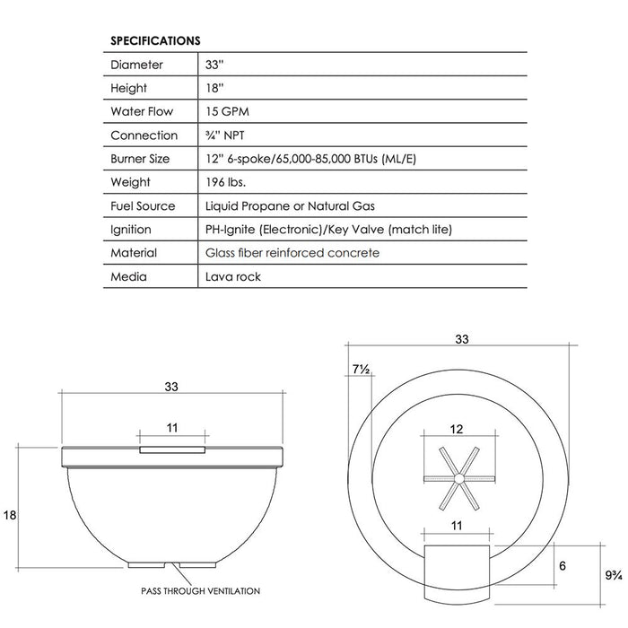 Prism Hardscapes - Sorrento Fire Water Bowl - PH-438