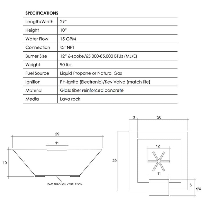 Prism Hardscapes - Lombard Fire Water Bowl w/PH Igniter